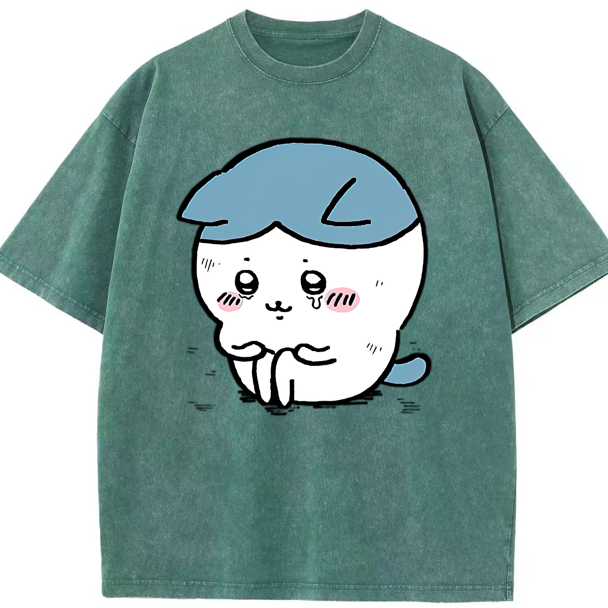 （画像用） ちいかわ ハチワレ Chii-kawa hachiware 綿100% ヴィンテージ風 半袖Tシャツ（フロントプリント）